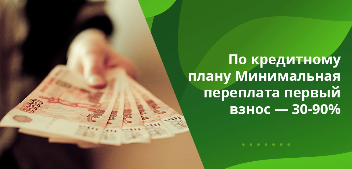 Наименьшая сумма по кредиту в рамках программы Минимальная переплата - 30 тыс. рублей, а максимальная - 150 тысяч