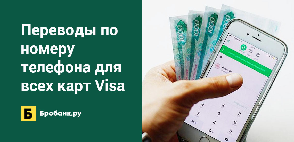 Переводы по номеру телефона для всех карт Visa