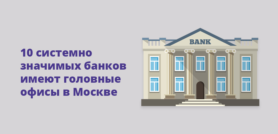10 системно значимых банков имеют головные офисы в Москве