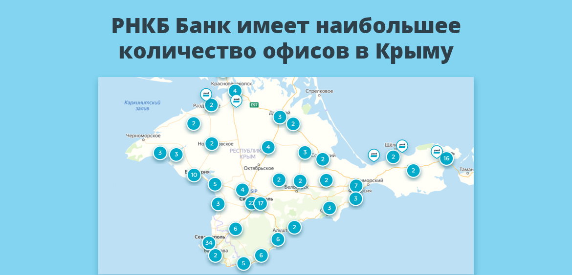 РНКБ Банк имеет наибольшее количество офисов в Крыму