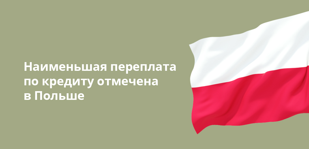 Наименьшая переплата по кредиту отмечена в Польше