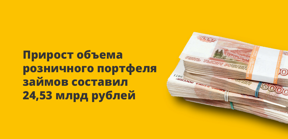 Прирост объема розничного портфеля займов составил 24,53 млрд рублей
