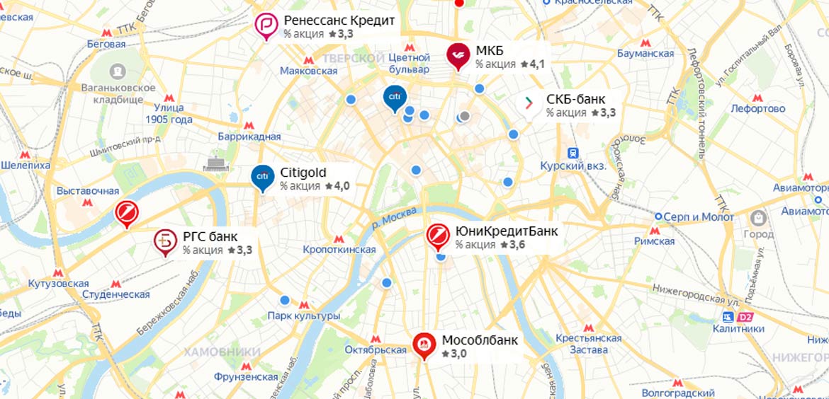 ЦБ и Яндекс создадут единую карту точек доступа к финансовым услугам