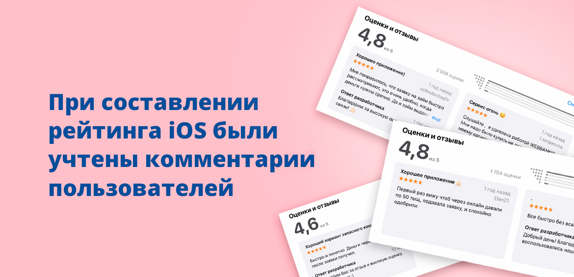 При составлении рейтинга iOS были учтены комментарии пользователей