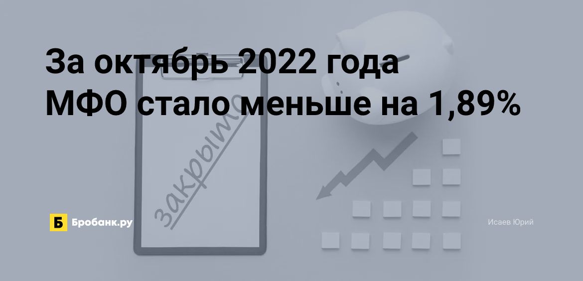 За октябрь 2022 года МФО стало меньше на 1,89% | Микрозаймс.ру